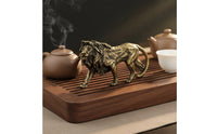 Collectible Solid Brass Lion Statue Detailed Carving Brass Lion Figurine Artisan-Made Antique Design Creature Sculpture Long-Lasting for Collectors, Feng Shui Enthusiasts, Bookshelf, Car Dashboard