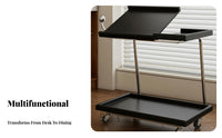 Nordic Design Rolling End Table with Storage Mobile on Wheels Convertible Bookstand Trolley Multi-Functional Household Furniture Multifunctional for Telecommuting Workers, Homeowners, Living Room, Bedroom, Home Away Fromice, Bathroom