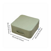 Removable and Washable Square Floor Cushion Linen Material Tatami Seat Cushion Natural Material for Living Room, Bedroom, Bay Window