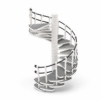 Rotating Dollhouse Staircase with Handrail Architectural Spiral Staircase Compact Model Round for Hobbyists
