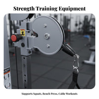 Multi-Station Gym Commercial Grade Double Adjustable Pulley Machine Heavy-Duty Construction Double Pulley Workout Station for Fitness Enthusiasts