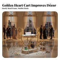 With Wheels Multi-Tier Beverage Trolley Easy to Clean Rolling Beverage Cart Sturdy Metal Frame Rolling Bar Cart Heavy Duty for Event Planners, Business Owners, Hotel, Parties, Living Room, Kitchen