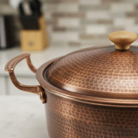 Handmade Copper Cooking Pot Thickened Hammered Copper Soup Pot All Stovetops Cookware
