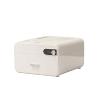 Desktop Drawer Cabinet Lockable Storage Cabinet with Lock Milky White Document Storage Box with Drawers for Office