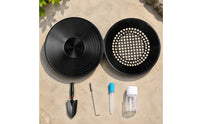 Gold Panning Kit Stepped Pan with Grooves Heavy Duty Sifter for Mineral Hunters, Beginners, Riverbank