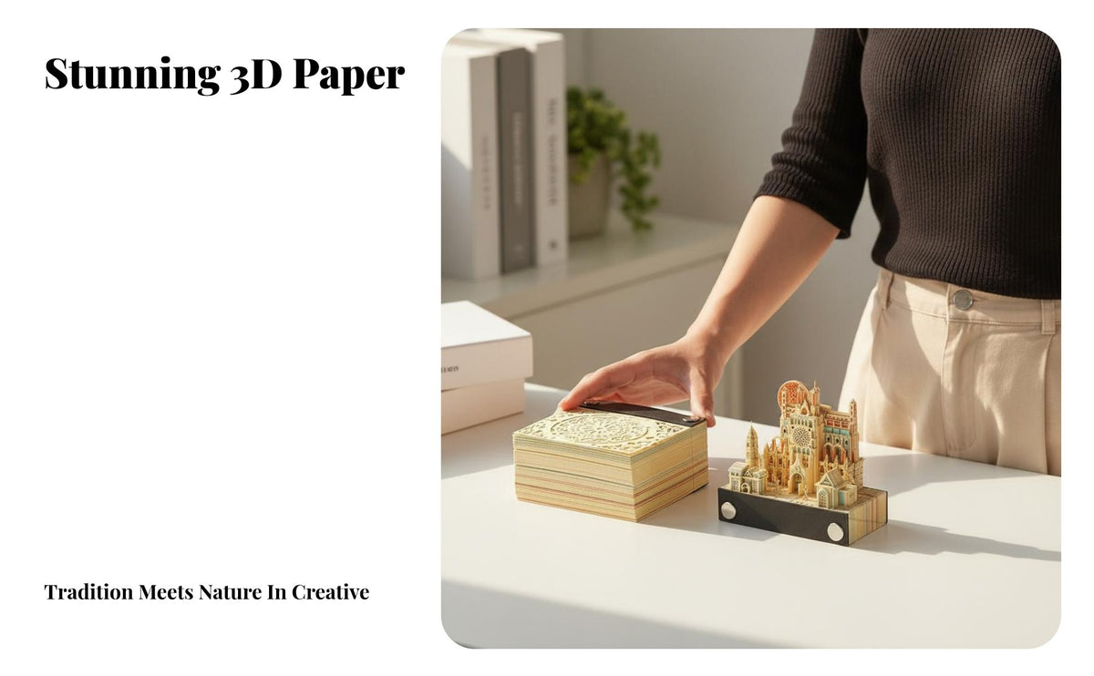 Creative Gift 3D Art Calendar Desktop Decoration Tear-Away Paper Sculpture Unique Design for Students, Adults, Study Room, Bedroom