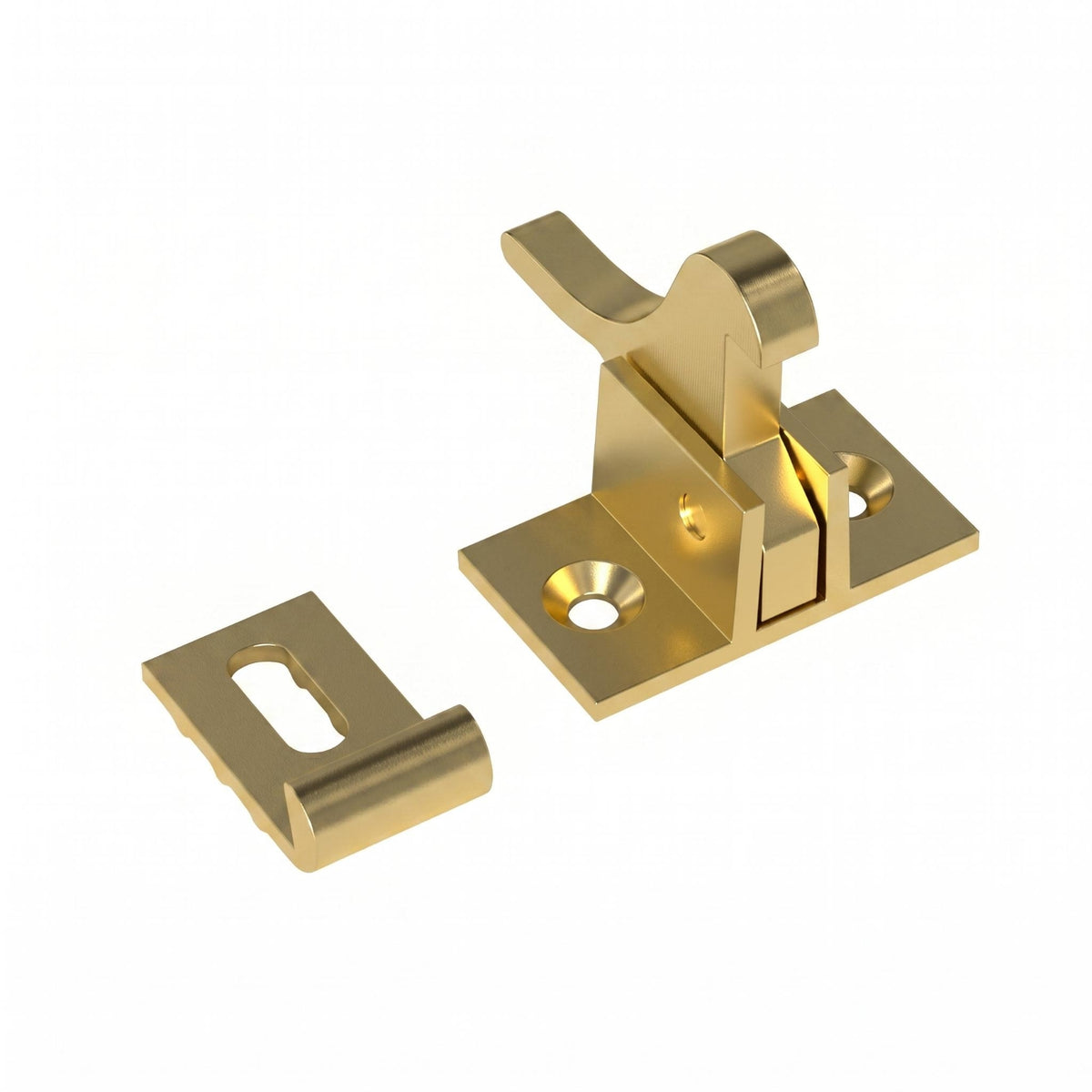Screw Holes Bird-Shaped Latch Lock Polished Metal Finish Window Latch Lock Rounded Edges Security Hardware Metal