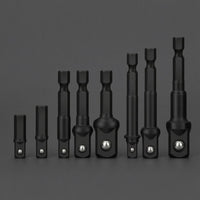 8 Pieces CR-V Steel Hex Shank Square Drive Adapter Forged Metal Hex to Square Adapter Anti-Detachment Stepped Shaft