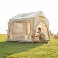 Spacious Interior Quick Setup Air Tent Waterproof Inflatable Camping Tent 4-8 Person Capacity House Design Outdoor Shelter Windproof for Families, Groups, Festivals, Backyard
