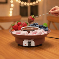 Electric Chocolate Melting Pot Two-wayVoltage Chocolate Melter Easy to Clean Fondue Pot with Tray Stylish for Hosts, Dessert Tables