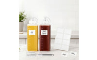 2 Pieces Graduated Condiment Press Bottle with Wide Mouth Clear Press Bottle with Nozzle Rectangular Container Refillable for Home Cooks, Grill Masters, Kitchen Organization, Barbecue, Meal Prep
