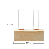 Natural Wood Test Tube Vase Minimalist Design Test Tube Flower Vase Compact Hydroponic Plant Holder for Windowsill, Desk, Office, Bookshelf