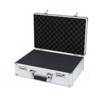 Combination Lock Aluminum Hard Case with Foam Heavy Duty Foam Insert Instrument Case Shockproof Hard Shell Toolbox Reinforced Corners for Travel