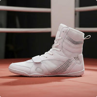 Highhigh-Top Athletic Shoes Breathable Mesh Boxing Shoes Hook-and-Loop Strap Sports Footwear
