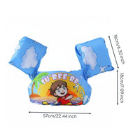 Non-Inflatable Kids Swim Vest with Arm Wings Cartoon Print Children's Puddle Floater Toddler Floaties Vest for Toddlers, Beginners, Beach, Water Park