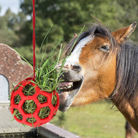 Hollow Design Horse Hay Feeder Ball Interactive Hanging Hay Feeder Ball Foraging Support Hanging Feeding Toy Stress Relief for Horses, Sheep, Farm, Pasture