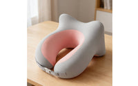 Ergonomic Design Office Rest Pillow Breathable Material U-Shaped Neck Pillow Portable Memory Foam Neck Support Lightweight for Students, Travelers, Car