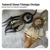 Retro Design Natural St a Car Hanging Ornament Exquisite Workmanship Car Rearview Mirror Ornament Handmade for Drivers, Women, Home Decor