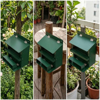 Squirrel Feeder with Perch Metal Squirrel Feeder Green for Wildlife Lovers