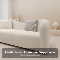 Curved Sectional Creamy visually pleasing Curved sectional Couch Three-Seater Sofa for Apartment Dwellers, Homeowners, Living Room, styling studio, Reception Area