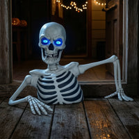 Groundbreaker Skeleton Half-Buried Halloween Skeleton Articulated-Looking with Chest Cavity for Homeowners, Yard