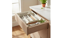 Kitchen Drawer Divider Multi-Compartment Expandable Cutlery Tray Large Capacity Expandable Silverware Tray for Lavatory, Office, Workshop