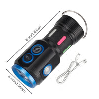 Re Energizable Mini Flashlight Compact Flashlight Multifunctional Portable Light