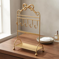 Jewelry Display Stand Decorative Bow Necklace Holder Curled Accents