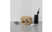 Round Rattan Stool Multi-Functional Wicker Footstool Bohemian Style Small Woven Ottoman for Children, Entryway, Living Room, Balcony