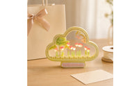 Flower Night Light Illuminated Flower Lamp Flower Night Light LED Flower Lamp with Wooden Base Warm for Bedroom, Desk