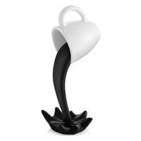 Levitating Coffee Cup Sculpture Novelty Pouring Coffee Cup Ornament Artistic Desk Ornament for Display Shelf