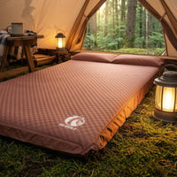 Automatic Inflation Inflatable Camping Mat Quilted Surface Camping Air Mattress Foam Core Inflatable Sleeping Pad Moisture-Resistant for Campers