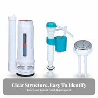 Easy Installation Toilet Fill and Flush Valve Kit Adjustable Height Universal Toilet Reservoir Repair Kit Resistant Plumbing Supplies for Homeowners, DIY Enthusiasts, Property Managers, Bathroom, Home Improvement, Restroom, Residential Properties