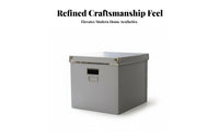 Lidded File Box with Metal Corners Portable Household Storage for Closet, Travel