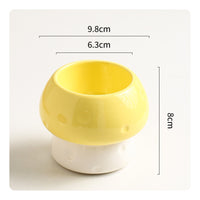 Ceramic Bird Feeding Bowl Dishwasher Mushrooms Bird Dish Glazed Ceramic Feeding Dish for Small Parrots