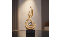 Modern Sculpture with Crystal Ball Contemporary Abstract Sculpture Decorative Resin Statue Artistic for Homeowners, Art Collectors, Living Room, Bookshelf, Office, Entryway