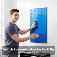 Square Hole Pegboard Heavy Duty Metal Tool Panel Space Saving Wall Mounted Tool Panel for Repair Specialist S, Craftsmen, Workshop, Basement