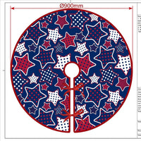 1PC Mini Valentine's Day Tree Skirt 35" Easter and Independence Day Festive Patterns Reversible Reusable Double-Sided Holiday Mat for Homeowners, Living Room