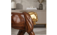 Woodgrain Big Feline Sculpture Polished Finish Wood Feline Statue Decorative Room Decoration Modern Minimalism for Tabletop