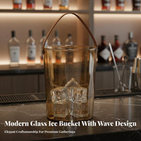 Ice Pail Glass-Like Texture Champagne Pail Vino Bottle Chiller Sturdy Portable Ice Pail Modern Design for Bartenders