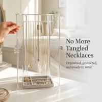 Dustproof Acrylic Jewelry Organizer with Door for Necklaces, Earrings, and Bracelets