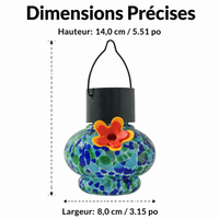 Outdoor Solar Lantern Tinted Glass, Multicolor Outdoor Solar Lighting with Hook, Decorative Garden Solar Lamp