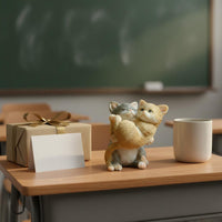 Fine Craftsmanship Resin Cat Figurine Delicate Texture Japanese Design Cat Figure Lightweight for Car Dashboard, Desktop, Bookshelf