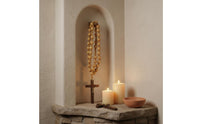 2 Pieces Natural Finish Wall Rosary Decoration Rustic Look Large Prayer Beads for Bedroom