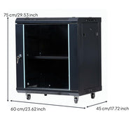 Cold-Rolled Steel Construction Wall Mount Network Cabinet Lockable Door Wall Mount Server Rack Good Heat Dissipation 19-Inch Network Cabinet Adjustable Shelf