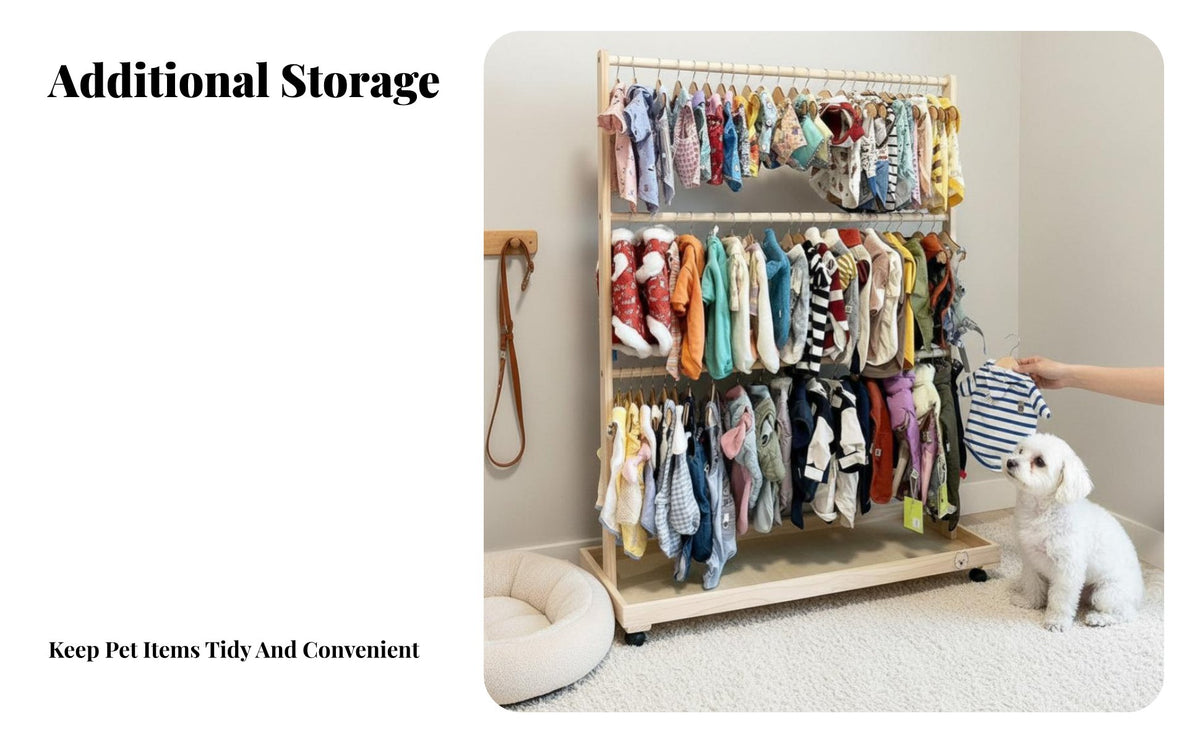 Standalonestanding Design Miniature Pet Clothes Rack Space-Saving Miniature Clothes Stand Simple Assembly Garment Display multipurpose Use for Dog Owners, Parents, Doll Collectors, Bedroom, Home, Living Room, Closet