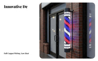 LED Barber Pole Classic Design LED Barber Shop Sign Waterproof Rotating Salon Light for Outdoor, Storefront
