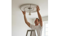 Concentric Rings PU Ceiling Plate Beaded Border Split Ceiling Plate Two-Piece