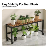 Multitier Design Tiered Rolling plant display rack With casters Tiered Rolling Plant Stand Floor-Standing Storage areaSaving for Gardeners, Apartment Dwellers, homeowners, Balcony, Living Room, Indoor, Corner