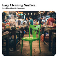 Stackable Armless Side Chair Easy to Clean Armless Monobloc Chair adaptable nesting Seat Space-Saving for Homeowners, Business Owners, event Planners, Night marketplace, Dining Room, Office, Offices